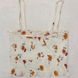 LA hearts floral cropped top